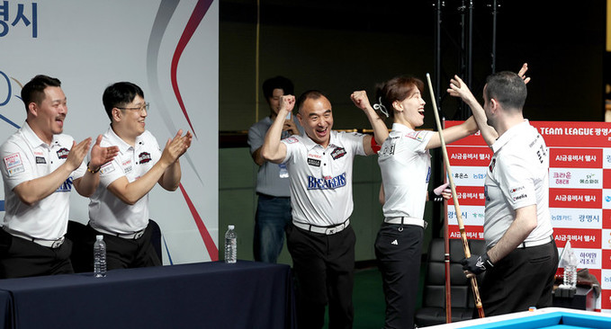 ‘웰컴저축은행 PBA 팀리그 광명시 투어’, ‘대이변’ 브레이커스, 휴온스 격파 PBA 팀리그 데뷔전 승리